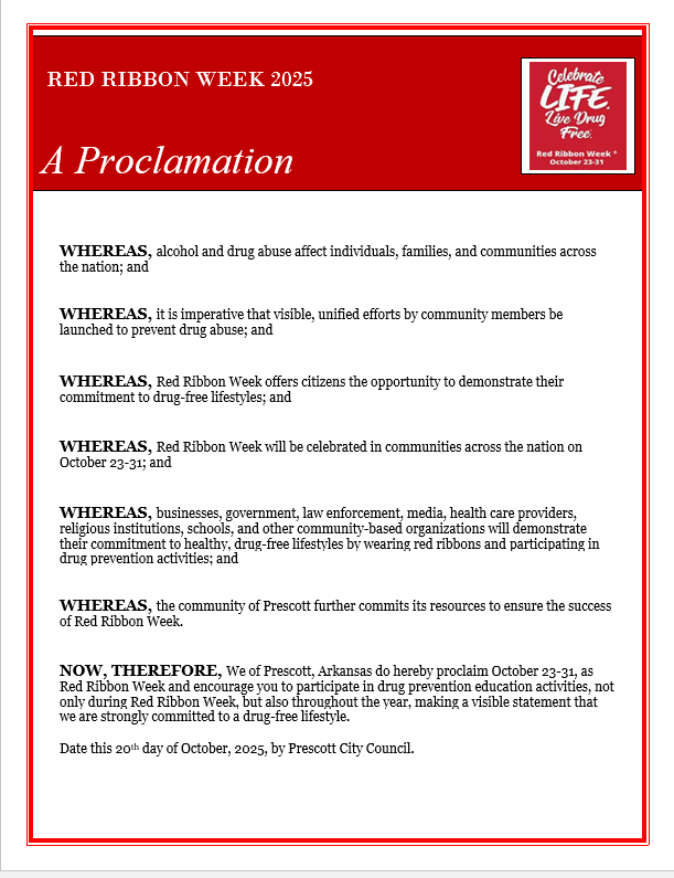 Drug-Free Proclamation