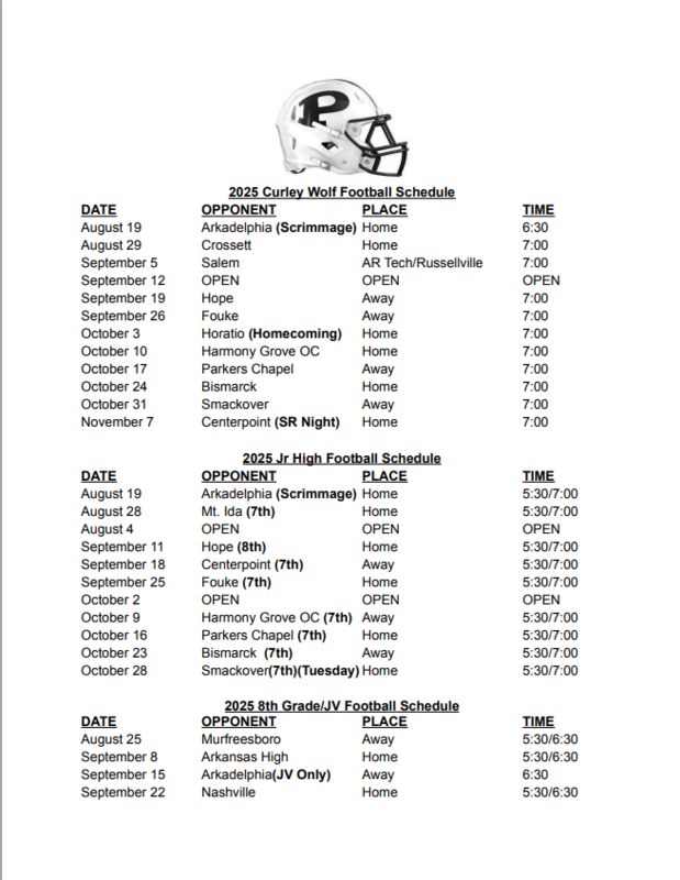 Wolves Football Schedule
