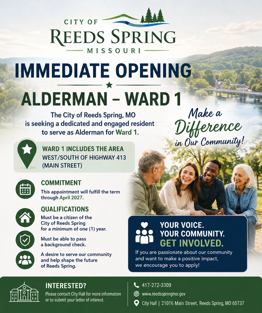 City of Reeds Spring Alderman Ward 1