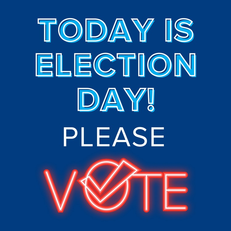 text only image “today is Election Day, please vote"