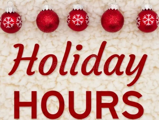Holiday Hours