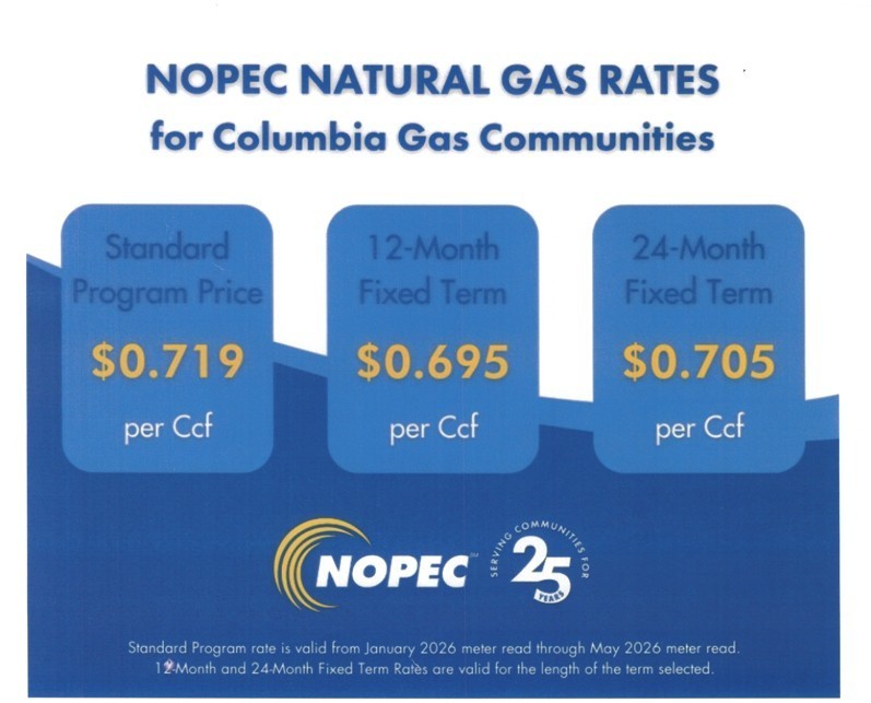 Nopec Gas Rates Jan 2026 thru May 2026