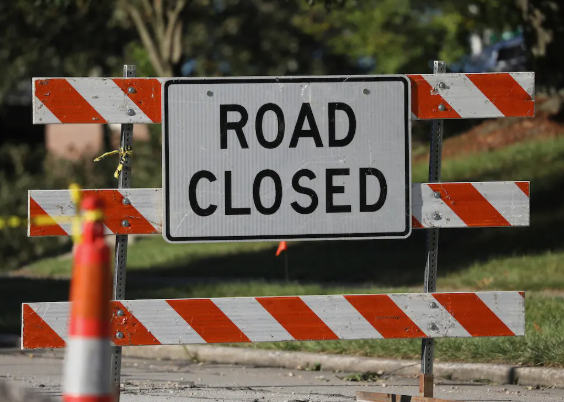 ROAD CLOSED, HOME ST @ NORTH MAIN ST