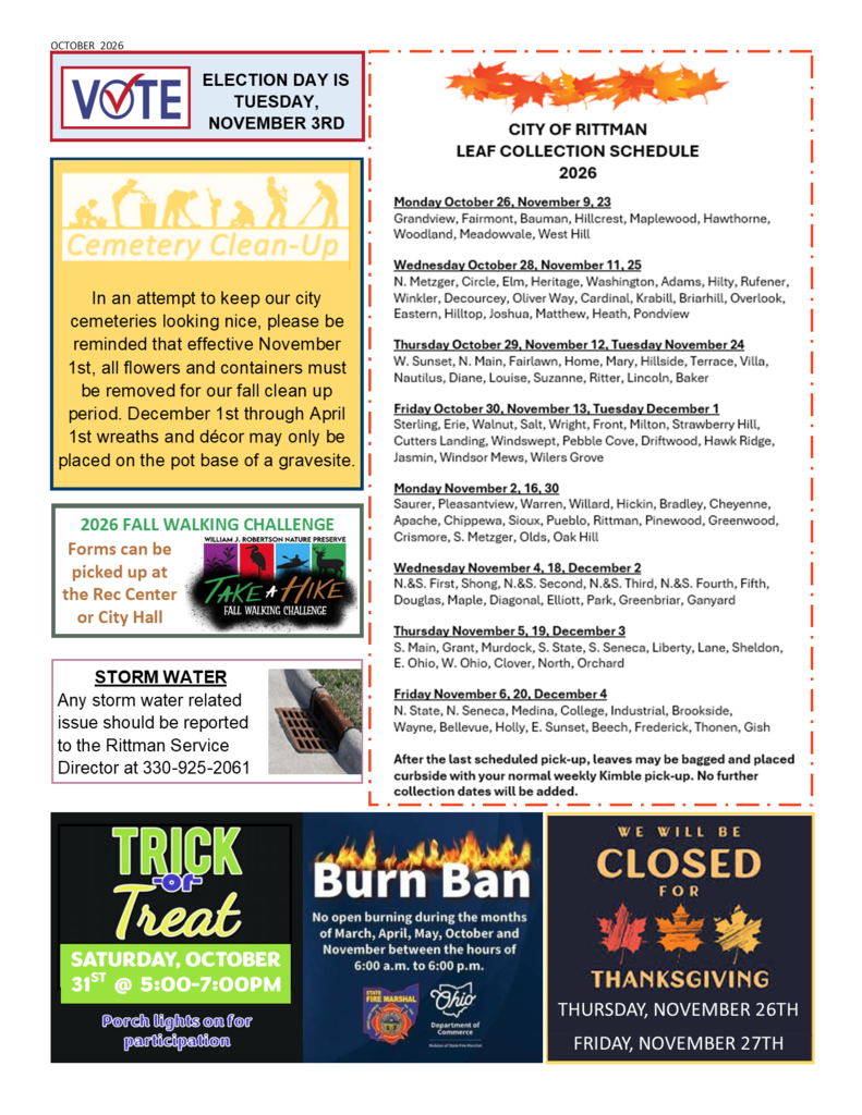 OCTOBER UTILITIES BILL BACKER