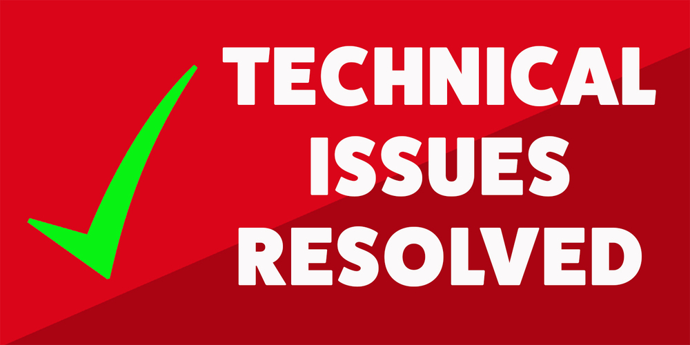 Technical Issues Resolved Graphic