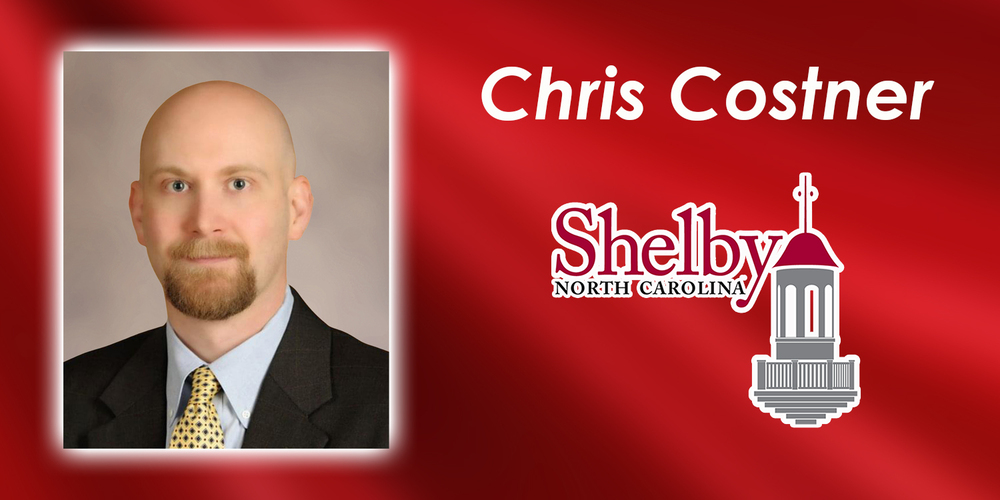 Chris Costner photo with City of Shelby logo