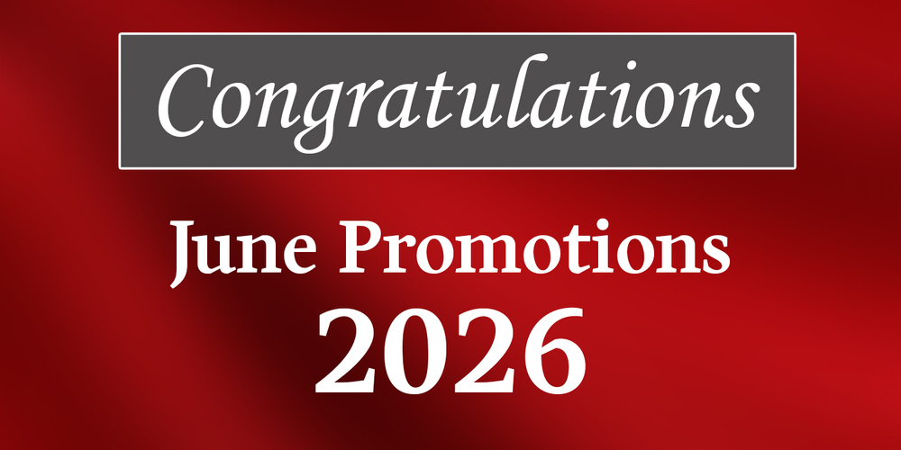 Congratulations - June Promotions 2026