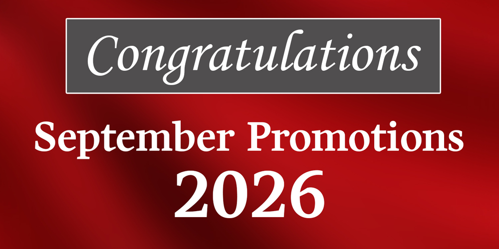 Congratulations September Promotions 2026