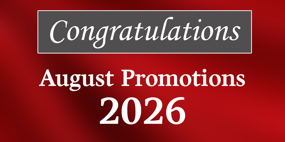 Congratulation - August 2026 Promotions