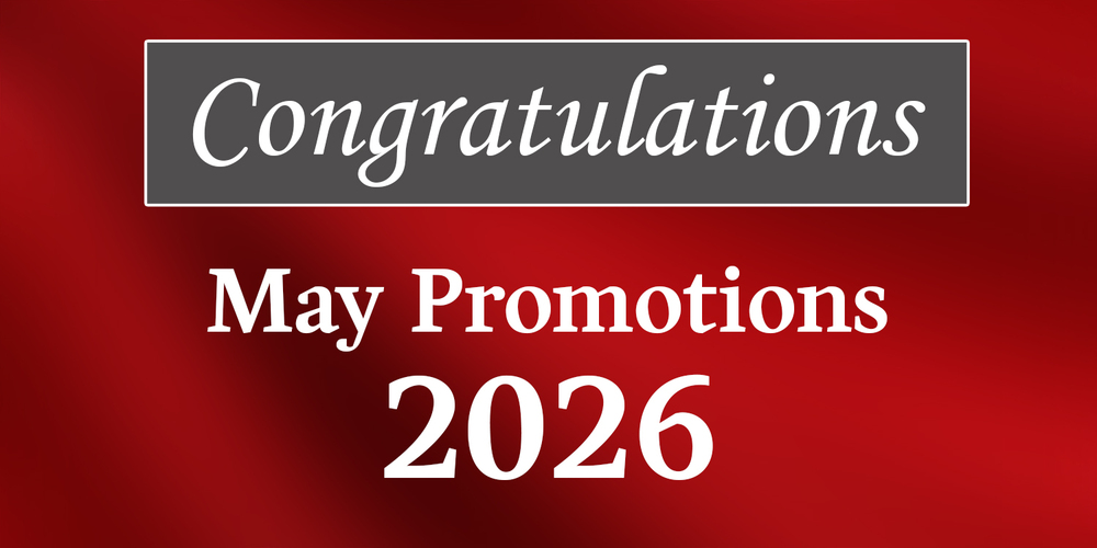Congratulations on our May Promotions