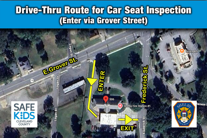 Drive-thru route for car seat inspection