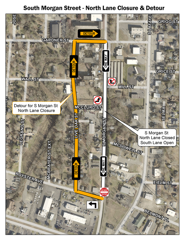 S. Morgan St. - Lane Closure & Detour
