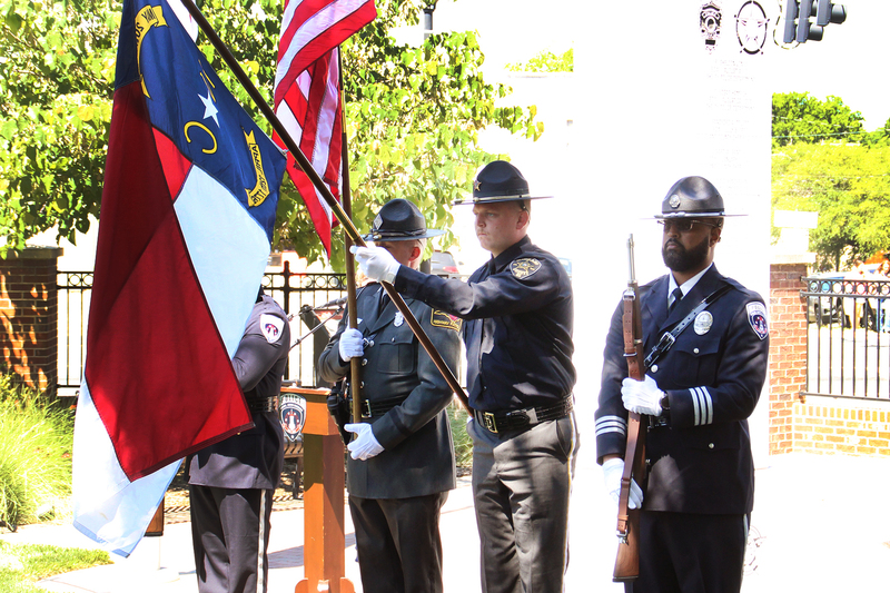 Color guard holding flags