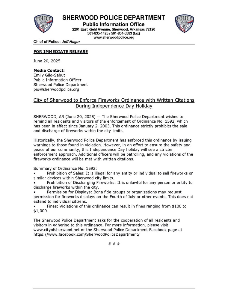 July 4th Press Release