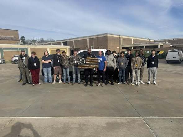 Highschool students with SRO's and Chief