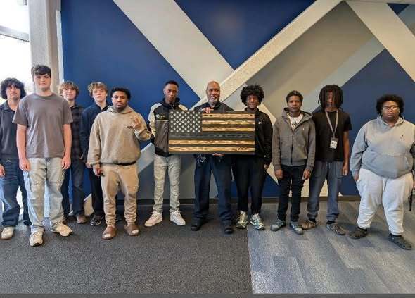 Highschool students with SRO's and Chief