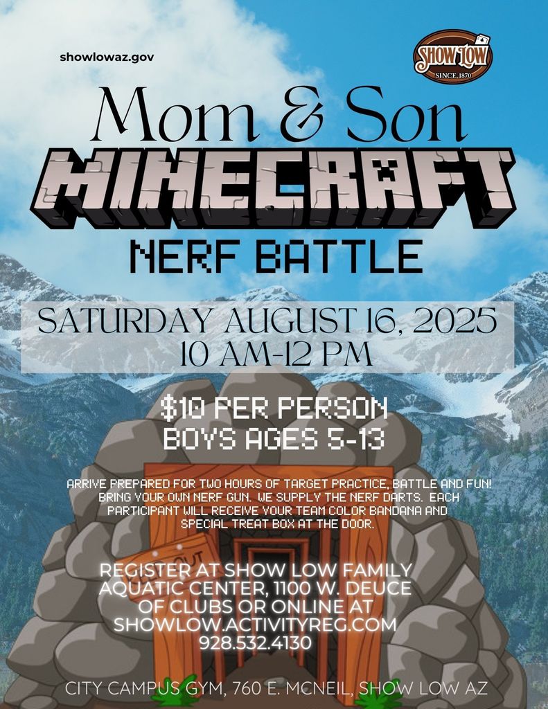 Mom & Son Minecraft Nerf Battle