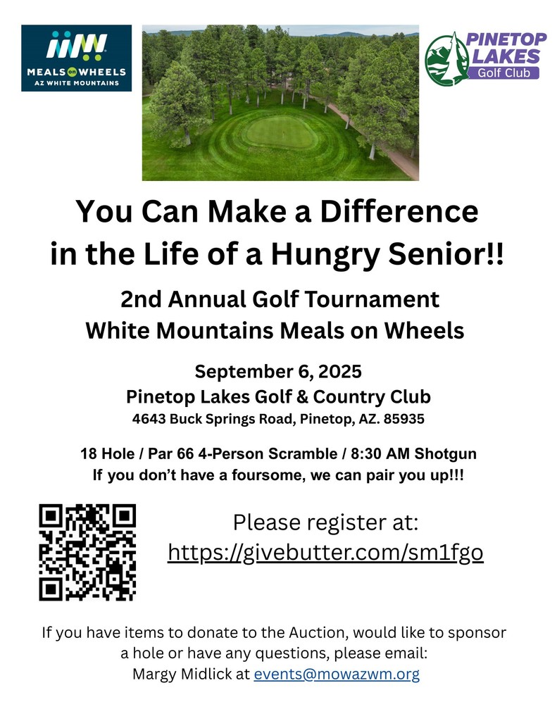 2nd Annual Golf Tournament White Mountain Meals on Wheels