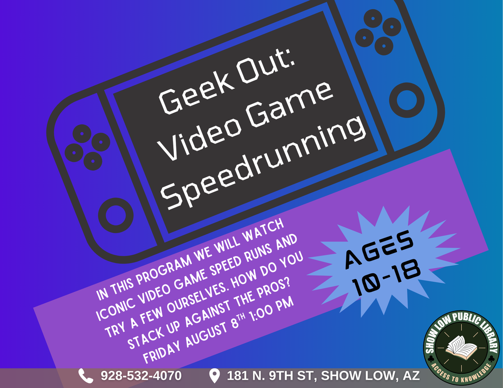 Video Game Speed Running Flier
