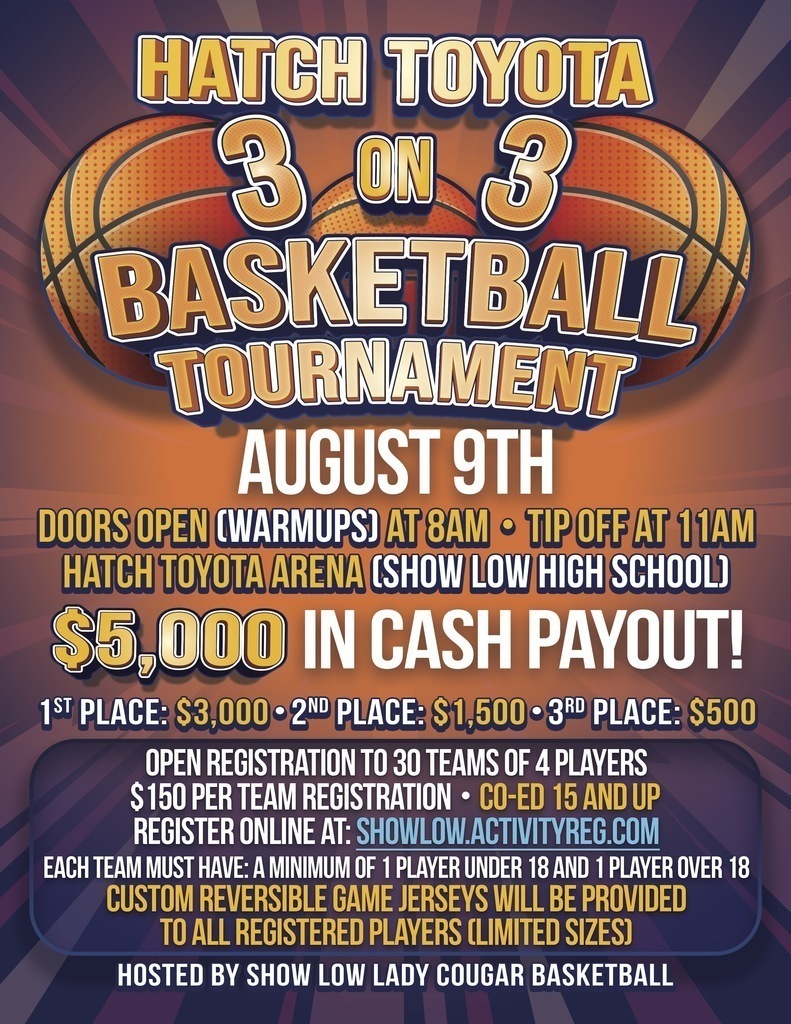 3 on 3 basketball Tournament flyer