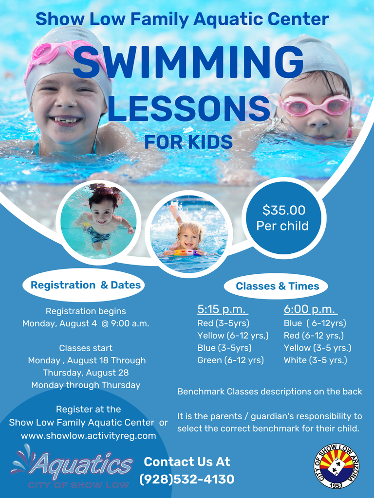 August Swim Lessons Flier