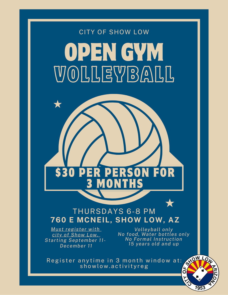 City of Show Low Open Gym Volleyball