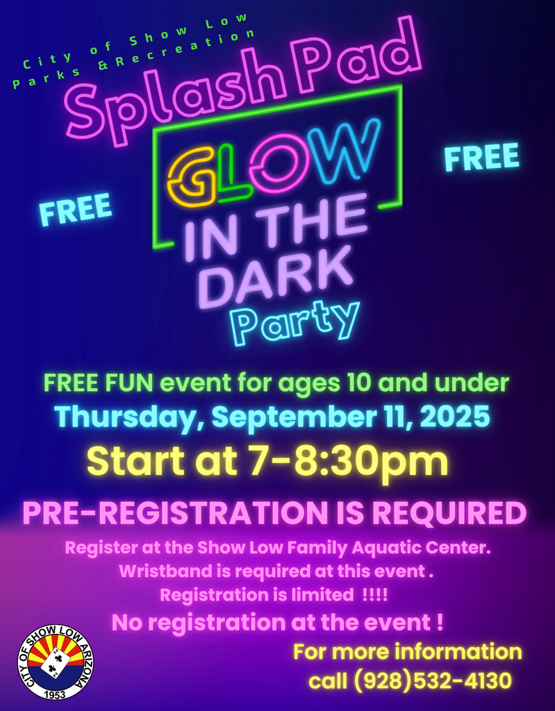 Splash Pad Glow in the Dark Party Flier