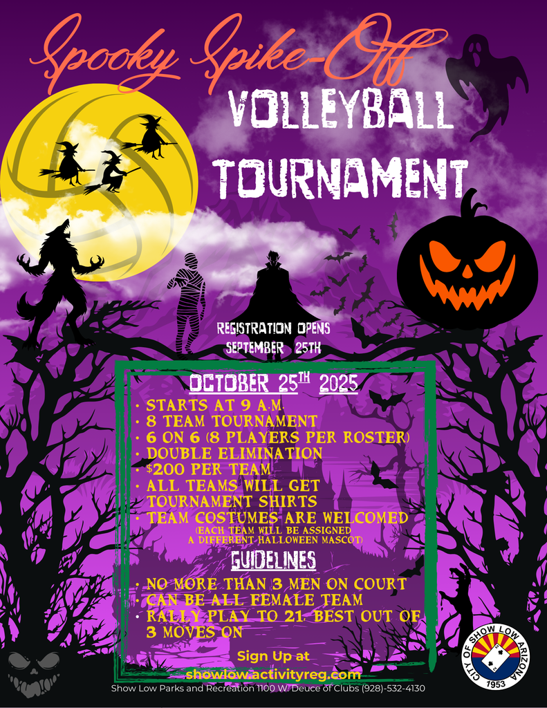 Spooky Volleyball tournament flier