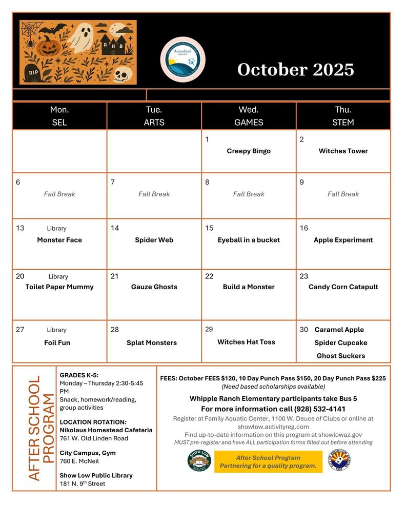 After School Program- October 2025
