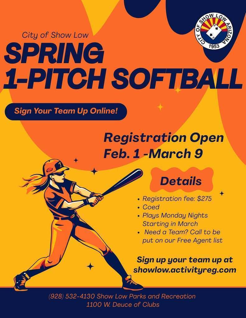 Spring One Pitch Softball flier