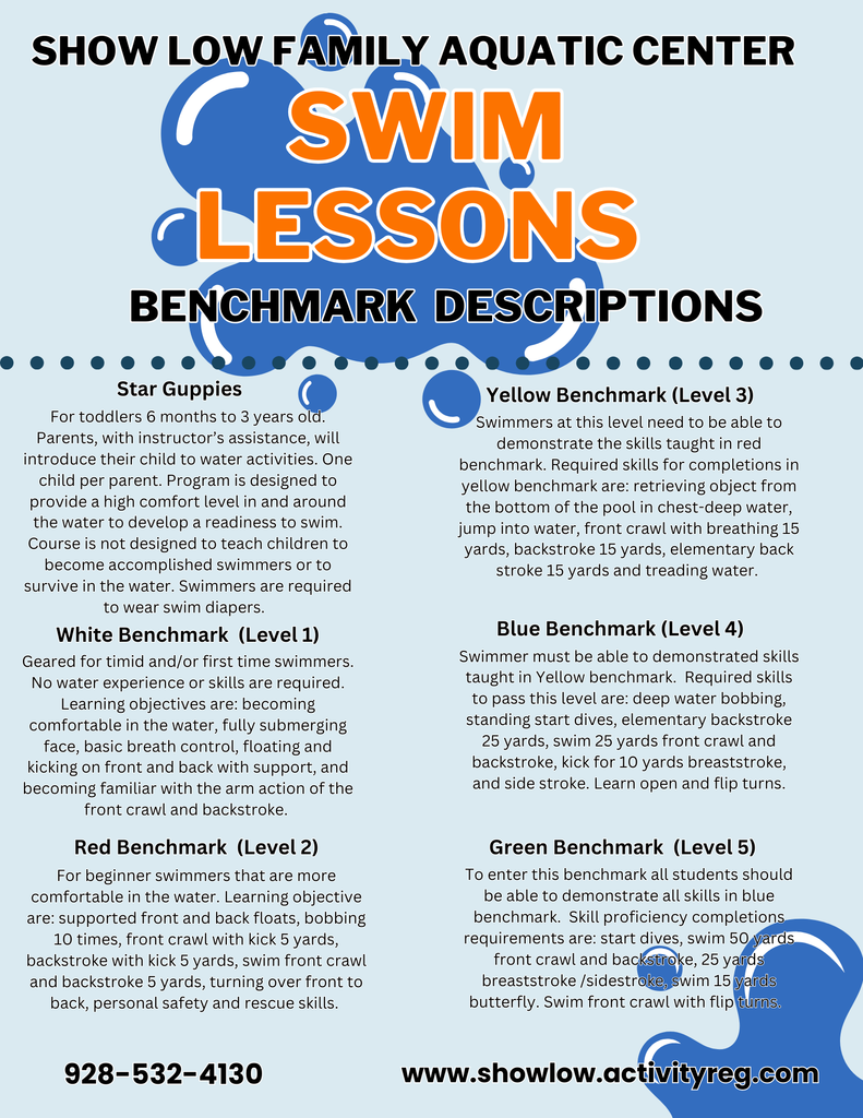 Swim Lesson Benchmarks