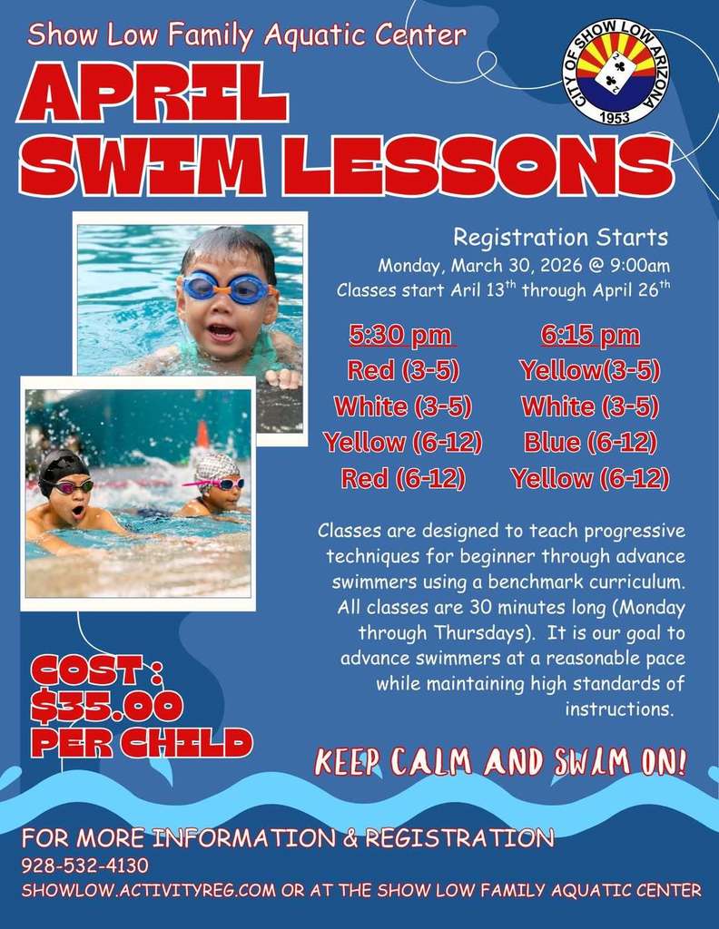 April Swim Lessons Flier