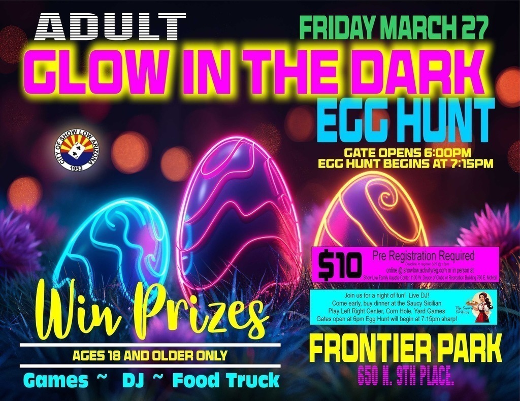 Adult Glow in the Dark Egg Hunt Flier
