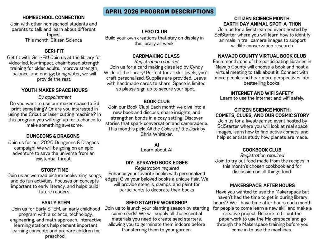 Library Event Descriptions