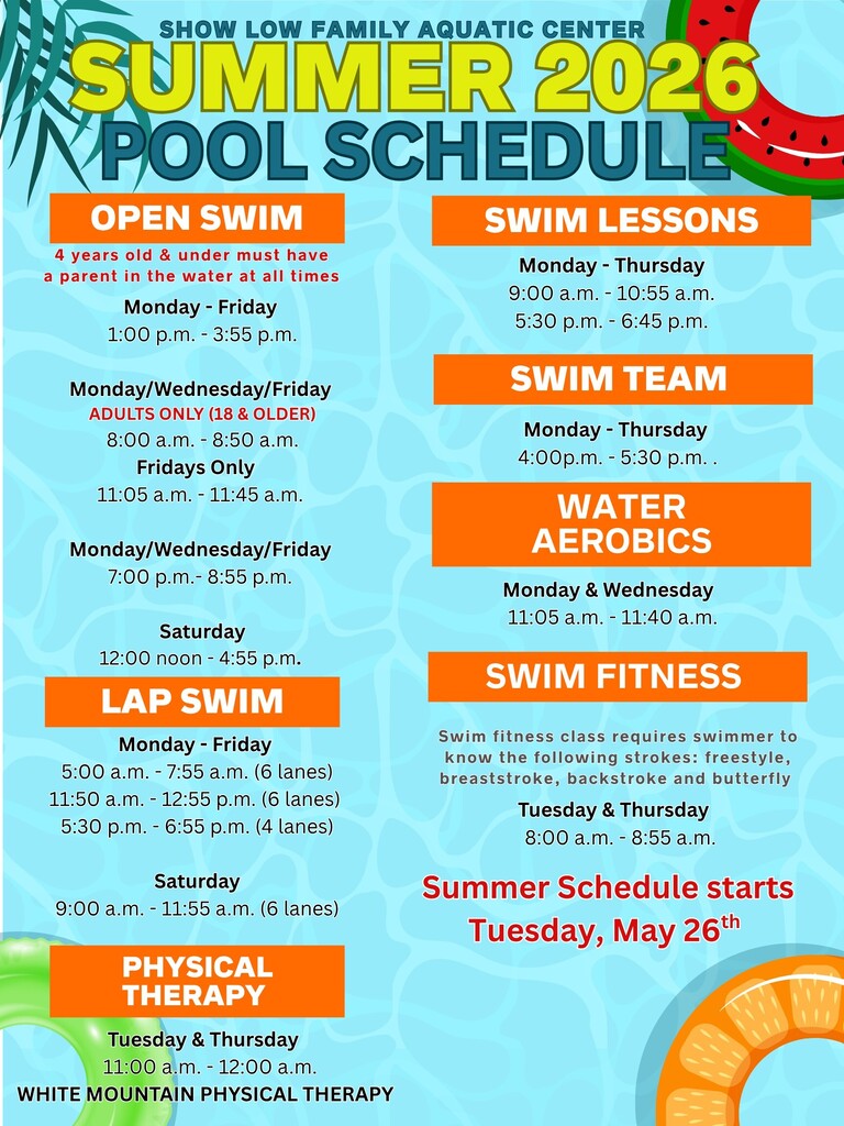 Summer Pool Schedule