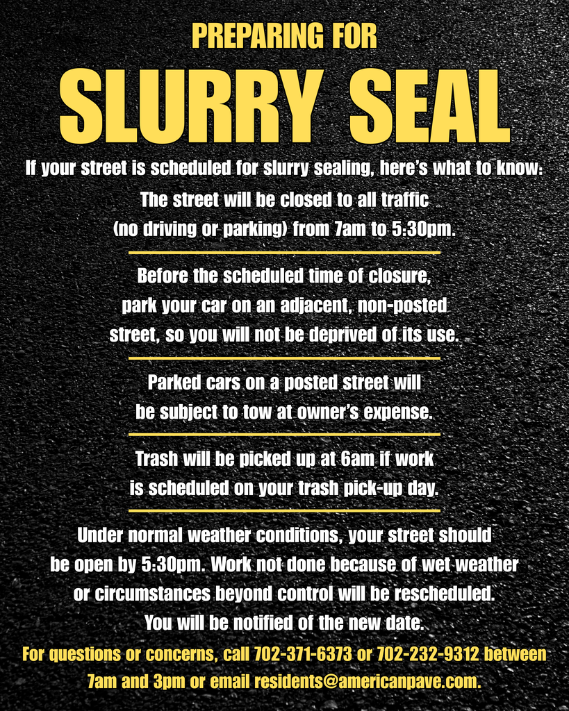 Slurry Seal information flier