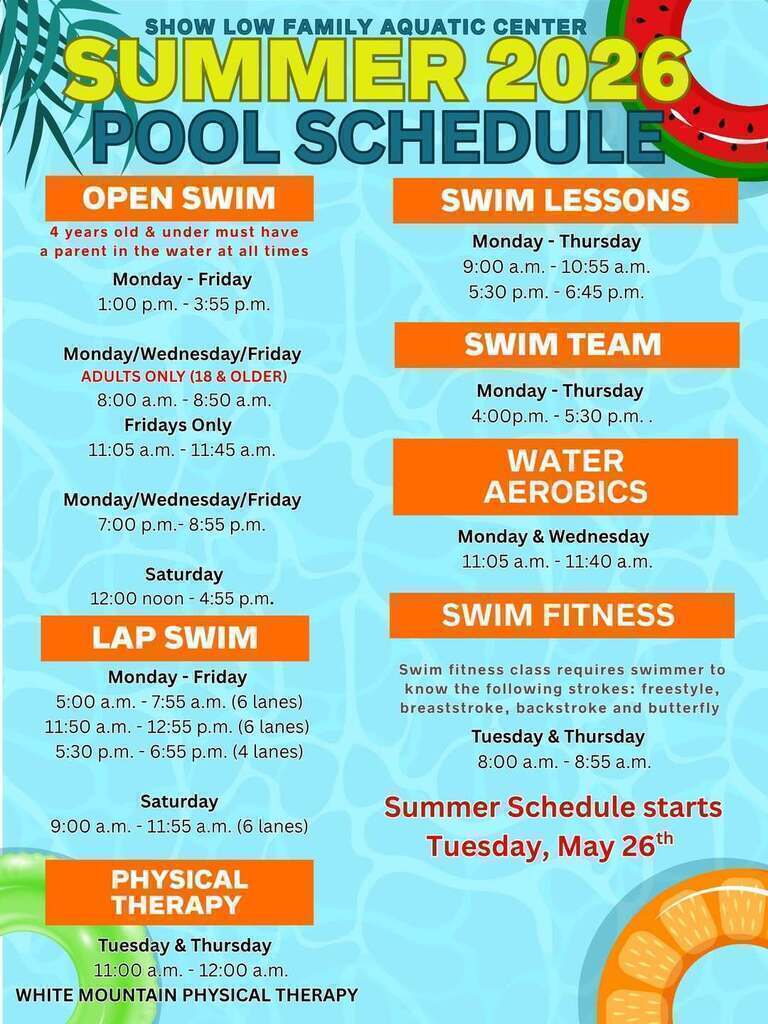 Summer Pool Schedule