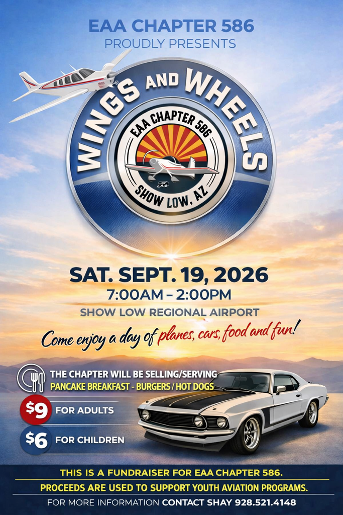 EAA Chapter 586 Wings and Wheels Fundraiser Flyer
