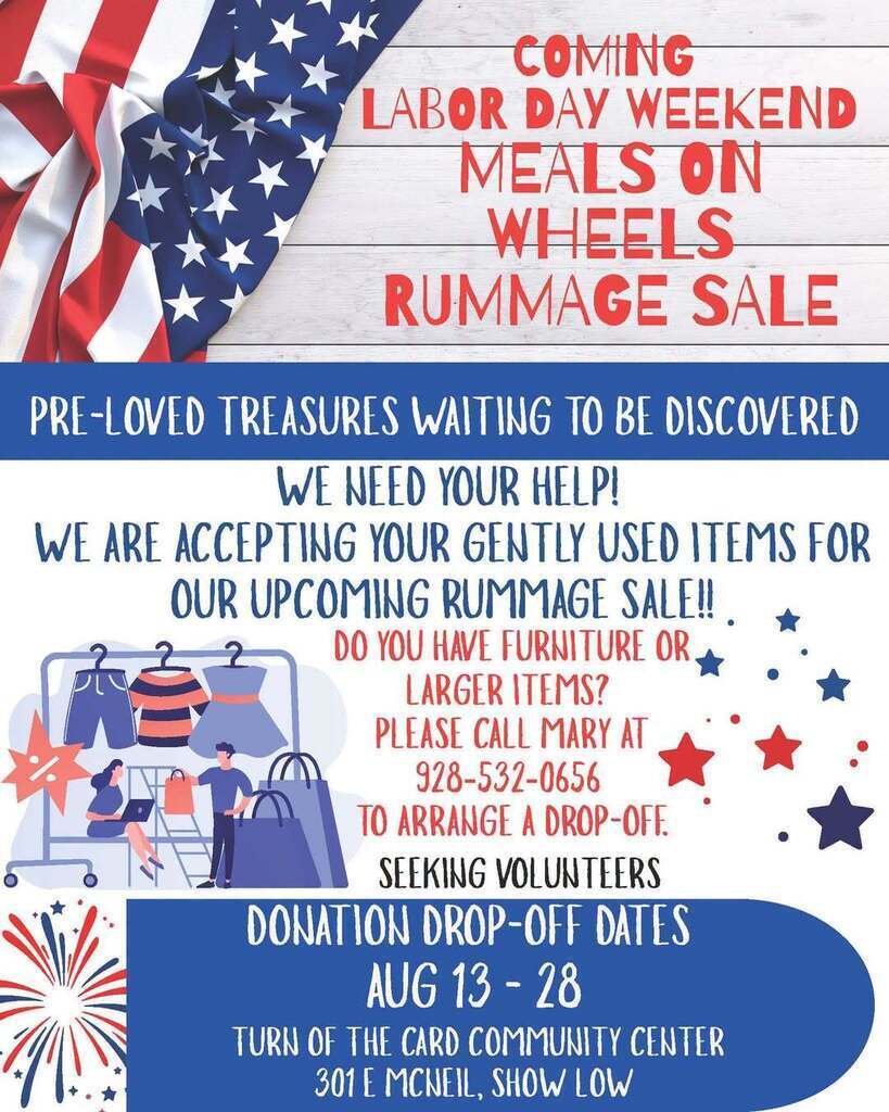 Labor Day Weekend Meals on Wheels Rummage Sale Flier