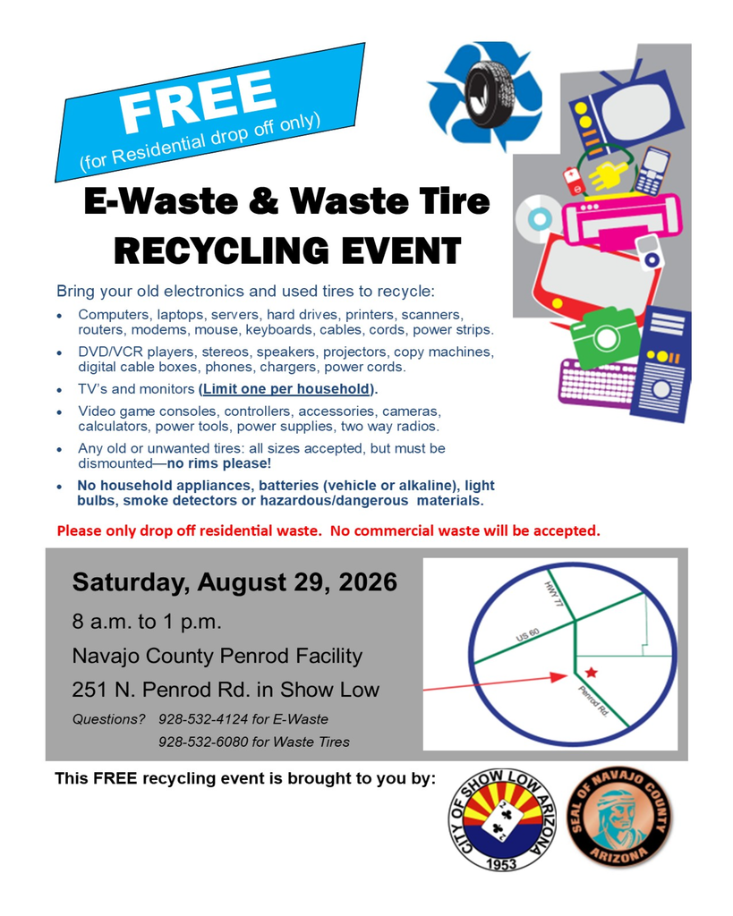 E-Waste and Waste Tire Recycling Event Flier