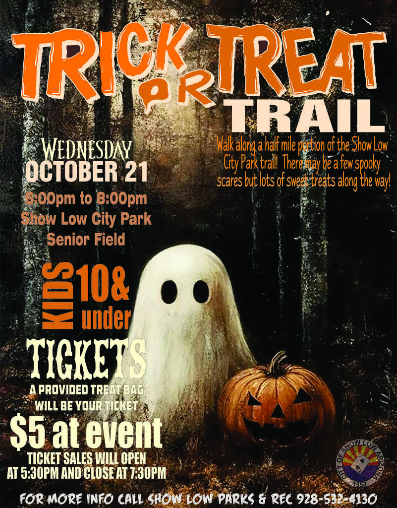 Trick or Treat Trail Wednesday October 21st!
