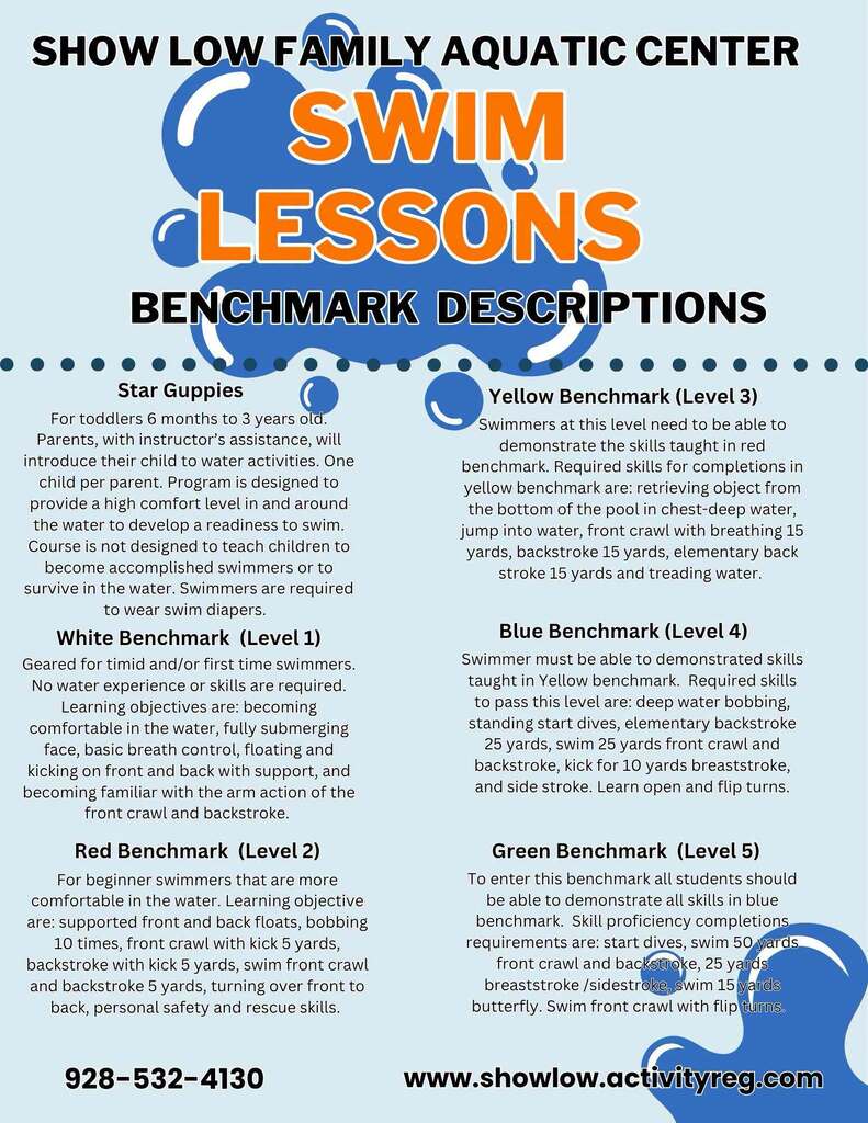 Swim Lessons Benchmarks