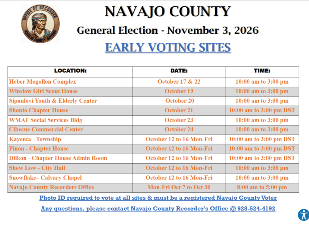 General Election Early Voting Sites Flyer