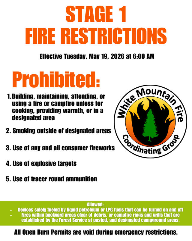 Stage 1 Fire Restrictions