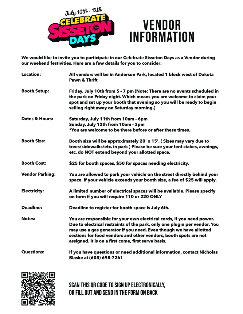 2026 vendor info