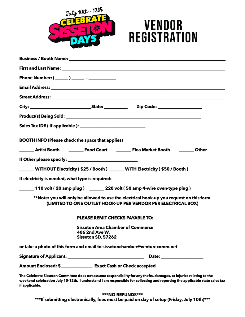 2026 vendor registration