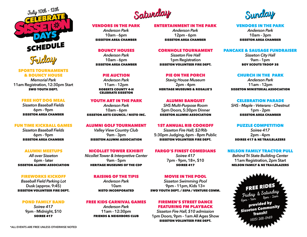 2026 Celebrate Schedule