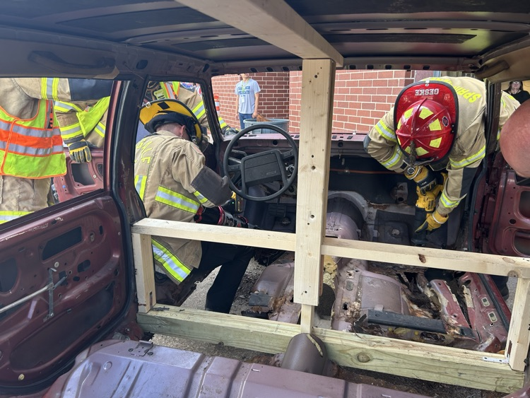 firefighters working on a prop