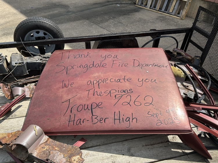 top of a hood that was cut off from a car