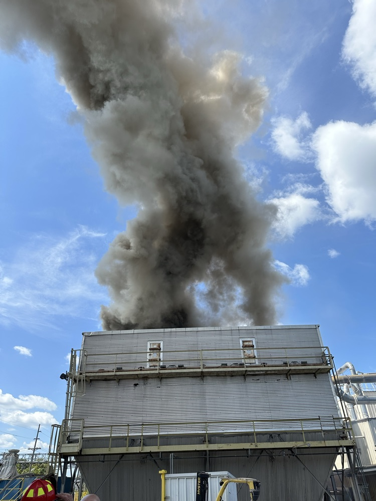fire in a grain bin